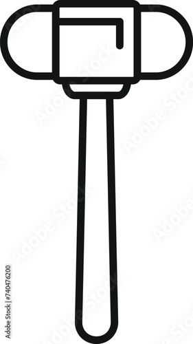 Examination rubber hammer icon outline vector. Medical care survey. Clinical testing