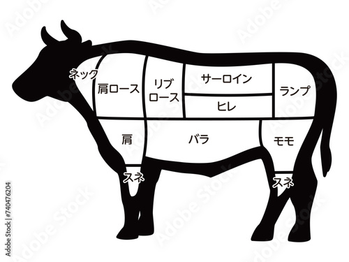 牛の部位のイラスト