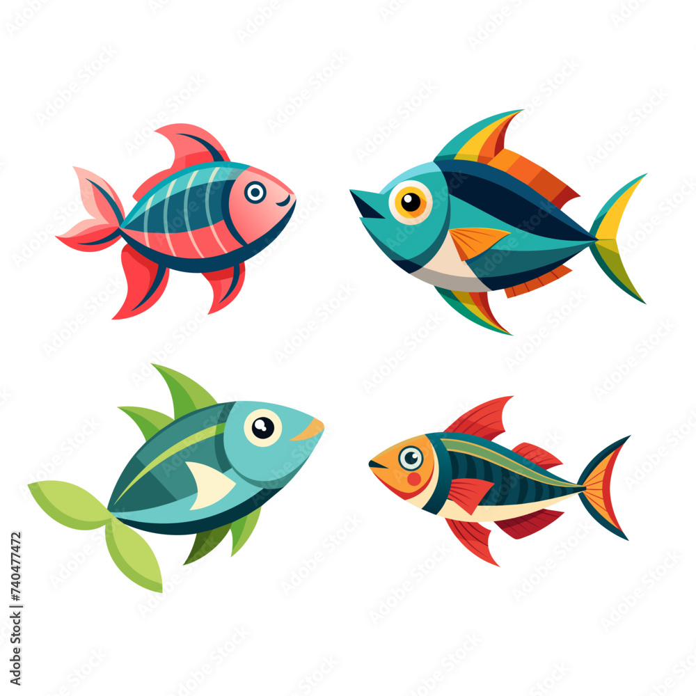 fish vector illustration set fish vector illustration set