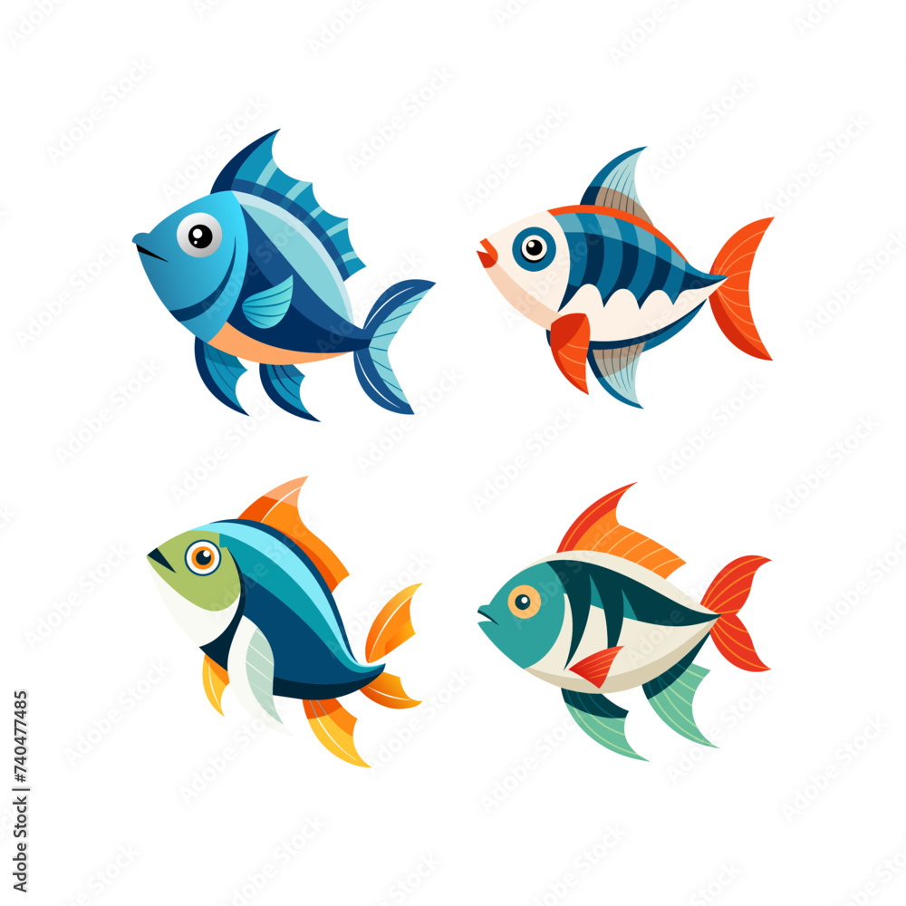 fish vector illustration set fish vector illustration set