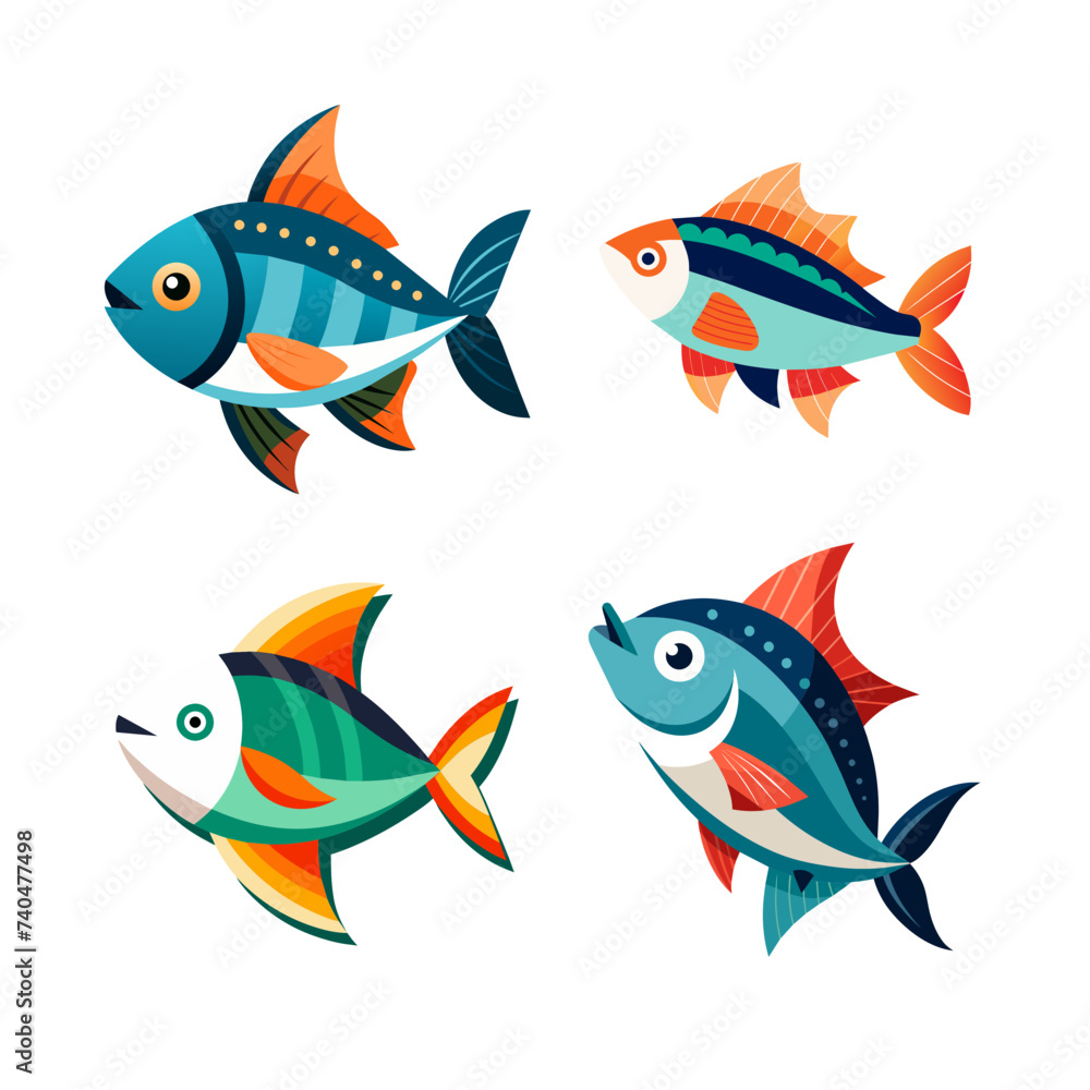 fish vector illustration set fish vector illustration set