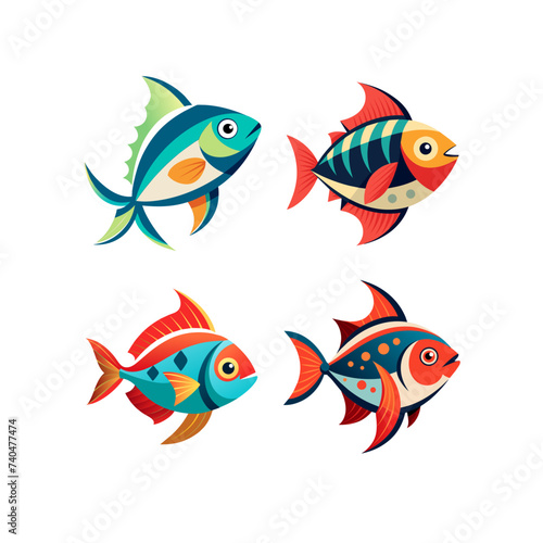 fish vector illustration set © Gleb