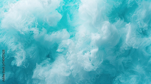 Blue cotton candy textured background. Close up of fluffy cotton candy.