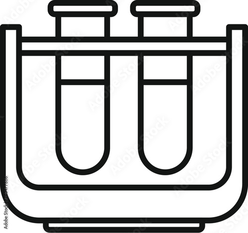 Test tube stand icon outline vector. Body general. Resonance screening patient