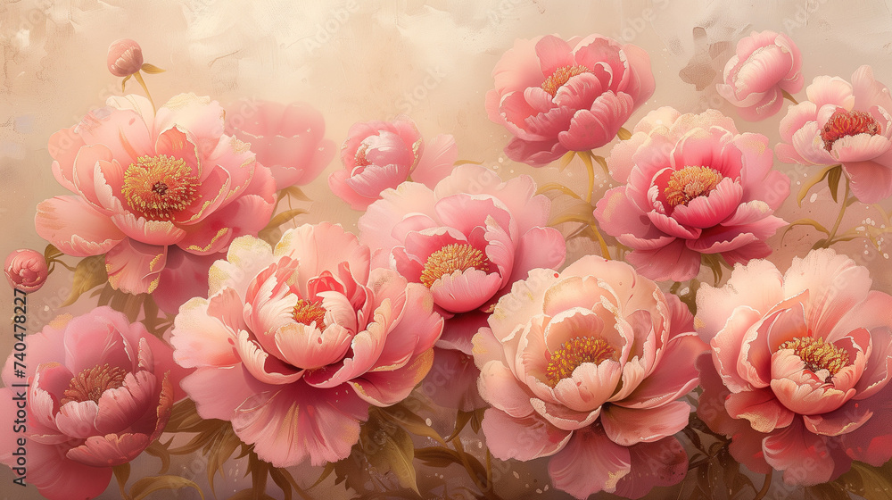 Fototapeta premium Ethereal pink peonies