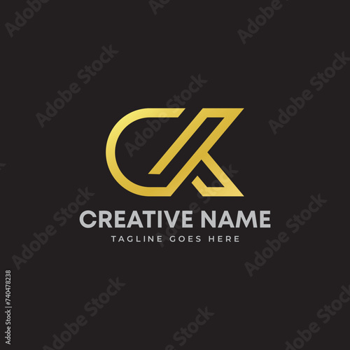 Abstract Letter CK Line art logo fit for All business