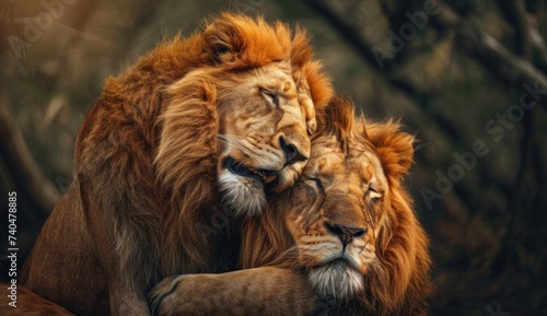 lion and lioness in a moment full of tenderness © Ruslan Gilmanshin