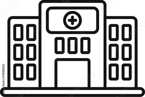 Clinical building icon outline vector. Review examination patient. General body