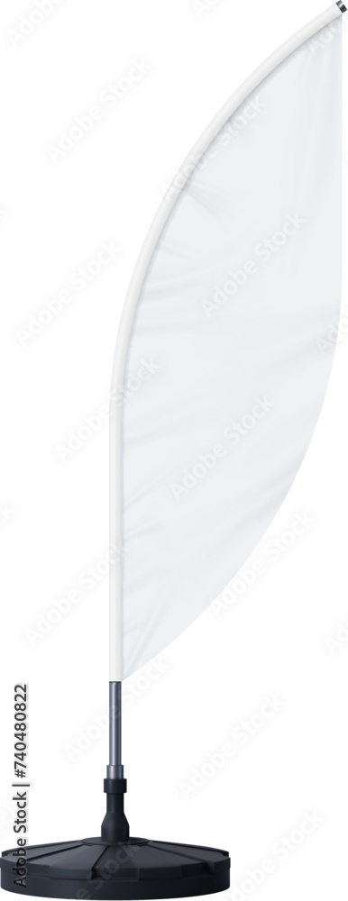 Realistic banner stand, beach flag. Isolated 3d vector feather or ...