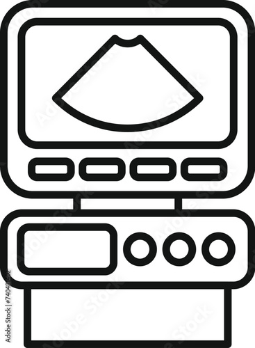 Examination device icon outline vector. Body clinic survey. Patient general analysis