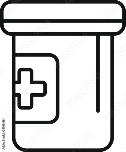 Medical patient bottle icon outline vector. Scan test liquid. Patient healthcare