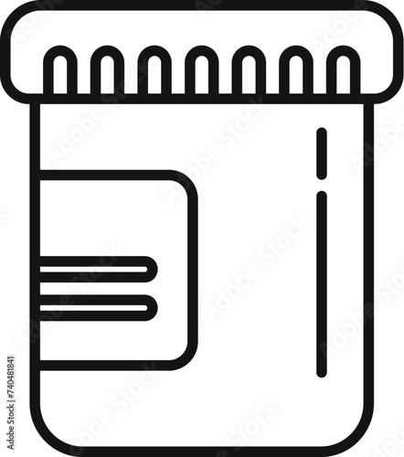 Test patient pot icon outline vector. Review survey. Test lipid machine