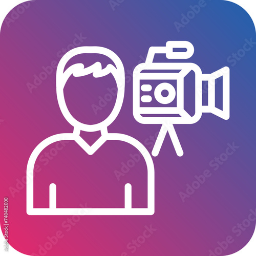 Camera Operator Male Icon Style