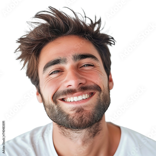 Men smile facial expressions isolated on transparent background