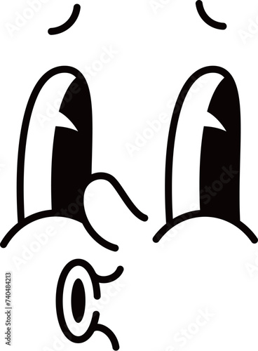 Cartoon funny comic groovy whistle face emotion and retro cute emoji character. Isolated vector expressive personage radiates joy, embodying lively, carefree spirit with swirling eyes and pucker lips
