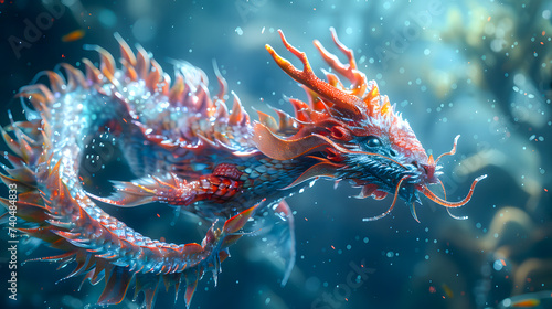 Deep Sea Dragon Mythical Creature of the Abyss. © Akash Tholiya