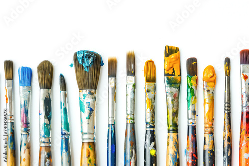 Vibrant Array of Artist s Paint Brushes