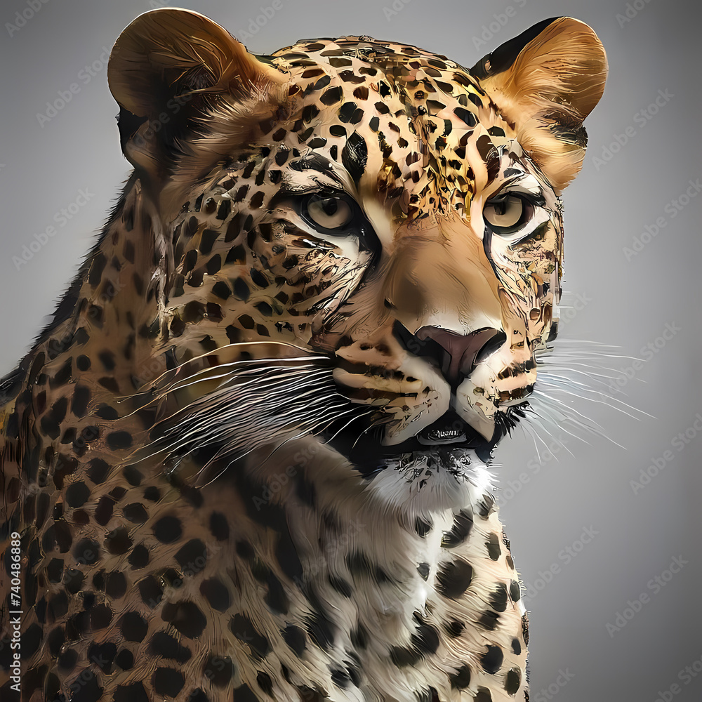 Obraz premium Leopard, logo-style