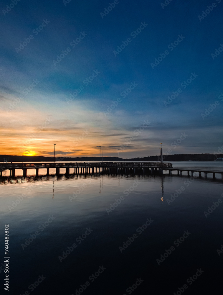 Sunset over the lake. Olsztyn