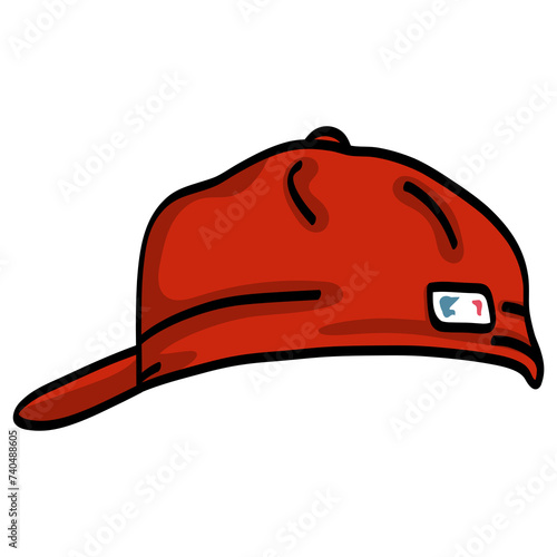 Red Baseball Cap Illustration Icon