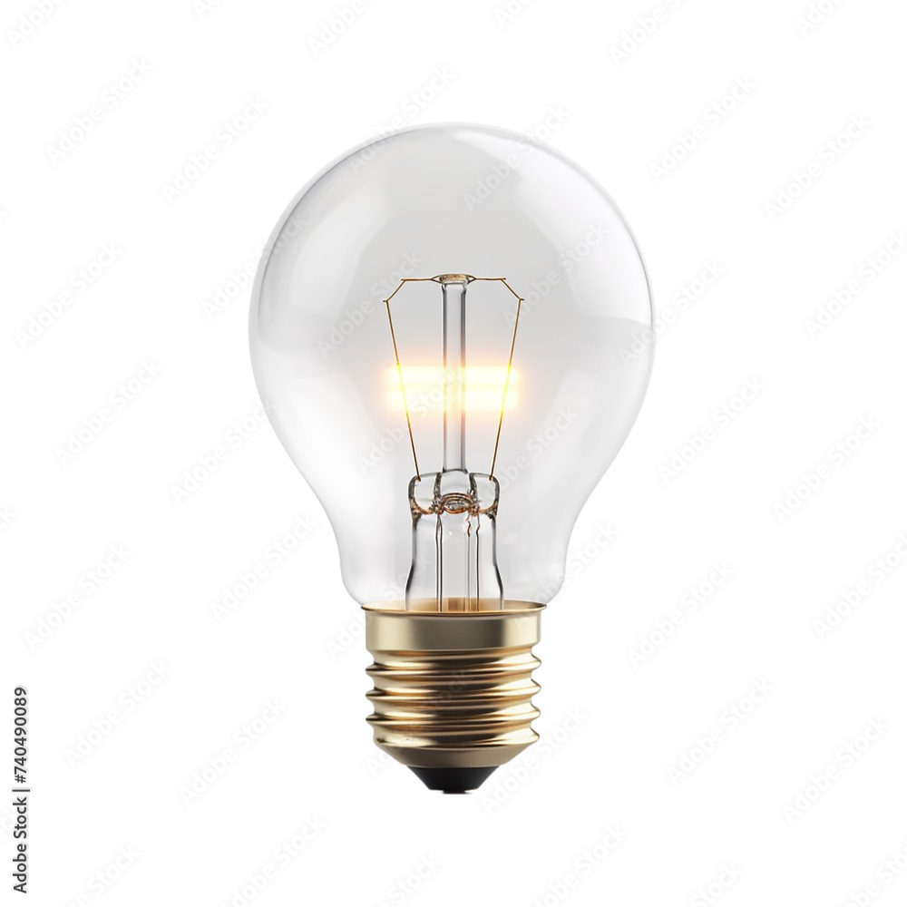 Functioning idea light bulb isolated on transparent background Functioning idea light bulb isolated on transparent background