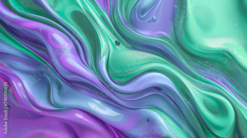 Abstract background with waves of purple and green colors 