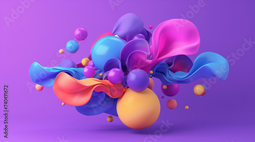 Colorful abstract background in 3d style