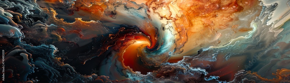 The dynamic swirl of a black hole pulling in cosmic dreams and sci fi visions captured in a stunning visual abstraction