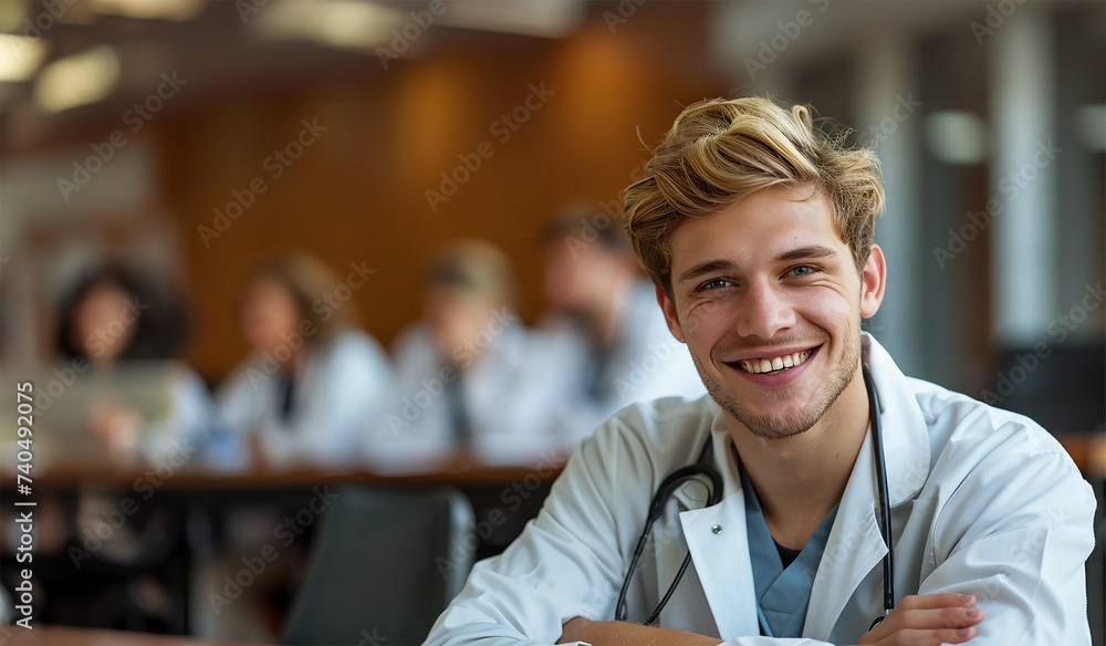 Fototapeta premium Seminar Smile Young Doctor's Learning Joy