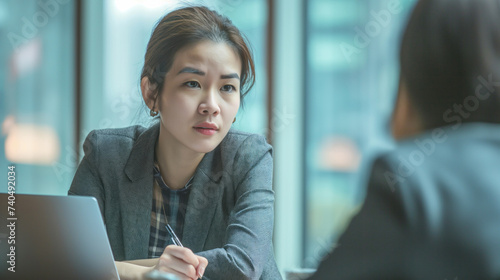 Free Download Girl conducting an interview
 - GFXLoad