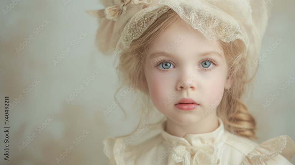 Girl in a white dress and hat
Girl in a white dress and hat