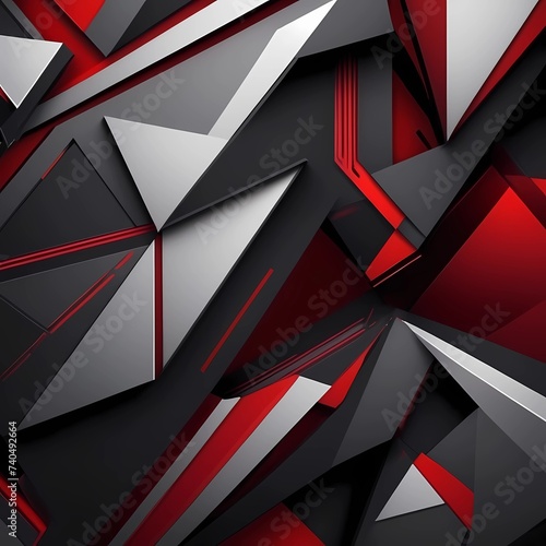 high quality, Abstract red grey black cyber slash geometric layer overlap design modern futuristic technology background