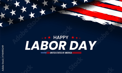  USA Labor Day Banner and poster template.USA labor day celebration with american flag . vektor ilustration