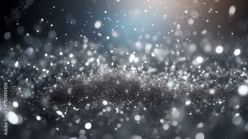 silver glow particle abstract bokeh background