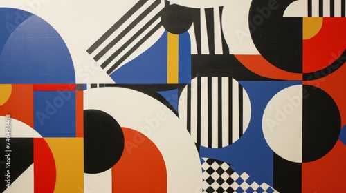 Abstract artistry, bold geometric patterns clashing in harmony
