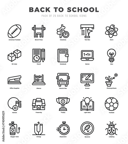 Back To School icons set for website and mobile site and apps.