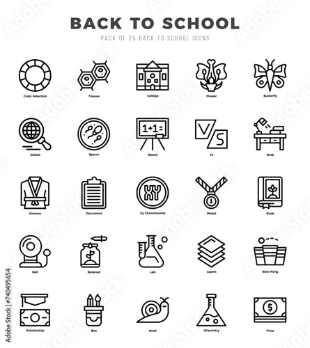 Back To School web icons in Lineal style.