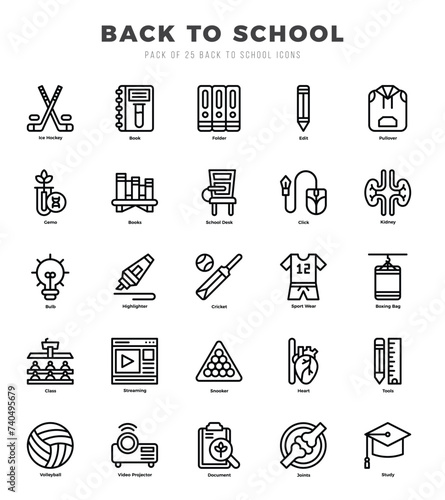 Back To School icon pack for your website. mobile. presentation. and logo design.