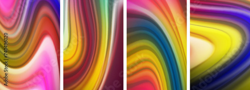 Liquid color waves poster set for wallpaper  business card  cover  poster  banner  brochure  header  website
