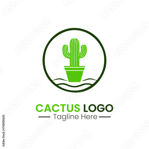 cactus logo icon vector design template