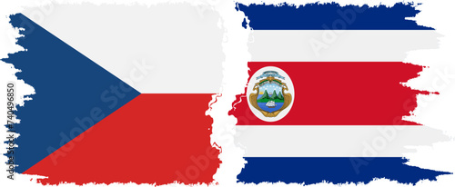 Costa Rica and Czech grunge flags connection vector