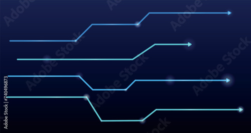 Abstract technological directions, vector. Brochures
 about design, high technology. Set of futuristic elements with glow on an isolated background. Design templates for posters, advertising, social.