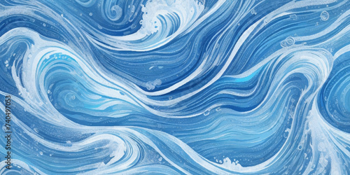 Abstract vector ocean wave soft blue and white background. Water ocean wave white and soft blue aqua, teal texture.