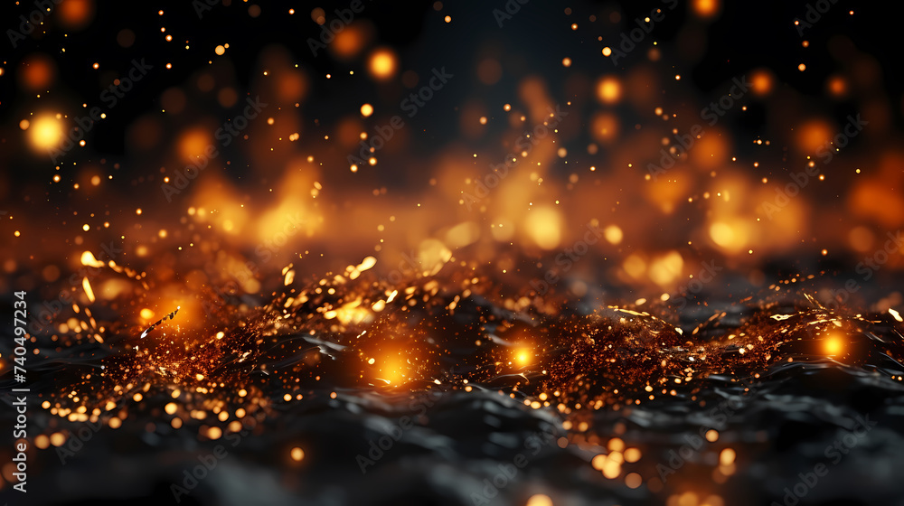 Flame illustration, fire burning and glowing particles Flame illustration, fire burning and glowing particles