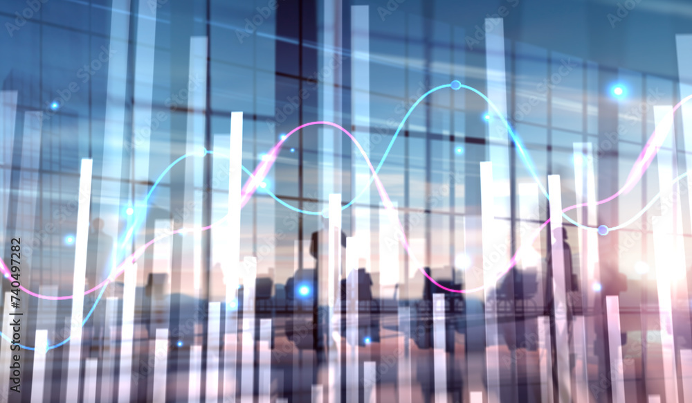 Charts trading modern abstract City background. Mixed Media Charts trading modern abstract City background. Mixed Media