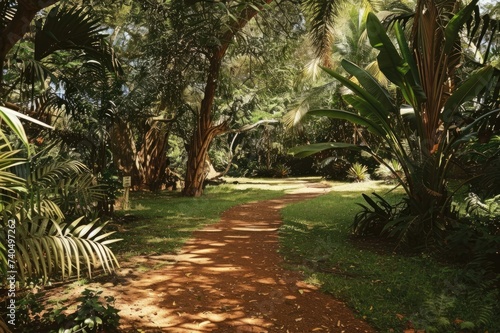 Footpath through a beautiful park.