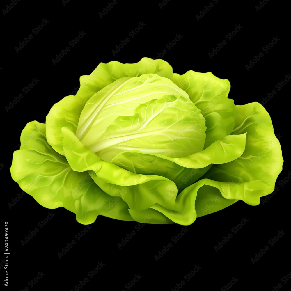 Obraz premium food, vegetable, cabbage, lettuce, isolated, salad, leaf, healthy, fresh, raw
