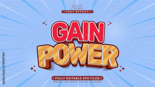 editable gain power text effect.typhography logo © dario16