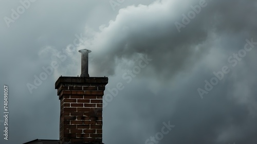smoke from the chimney. Global warming and pollution concept.