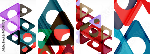 Abstract background set featuring captivating triangles. Harmonious blend of geometry and style, these designs bring modern flair
